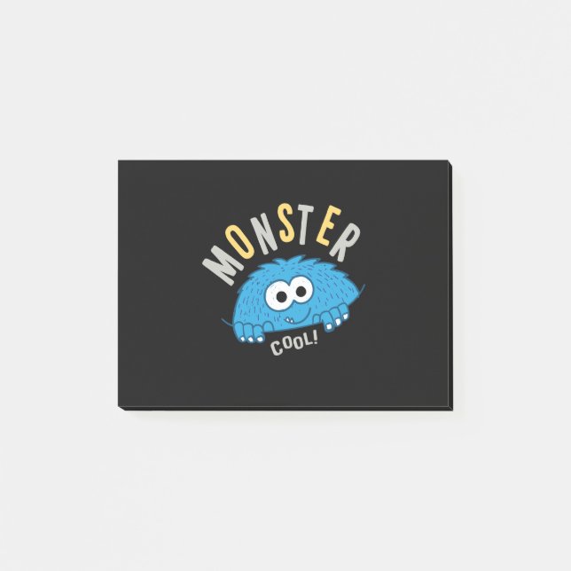 Vector hand drawn monster for t shirt design post-it notes (Front)