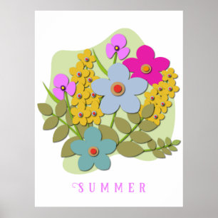 Vector illustration of flower bouquet poster