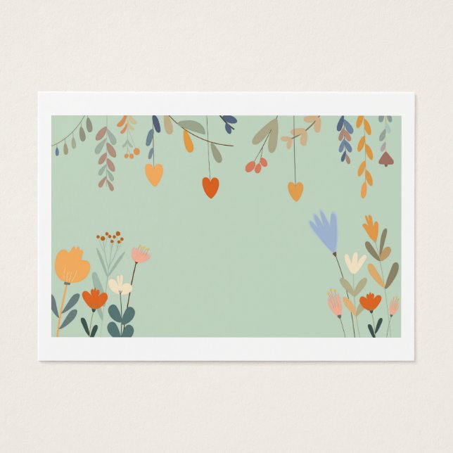 Vector invitation with flowers and hearts (Front)