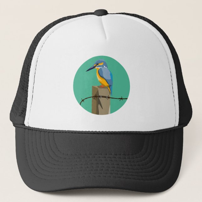 Vector kingfisher NZ bird Trucker Hat (Front)