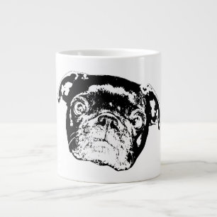 Vector Morning Pug Large Coffee Mug
