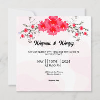 Vector Of Floral Wedding Invitation Card