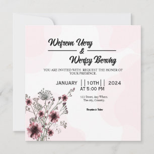 vector of Floral wedding invitation Card