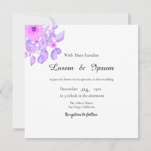 Vector Of Floral Wedding Invitation Square Card