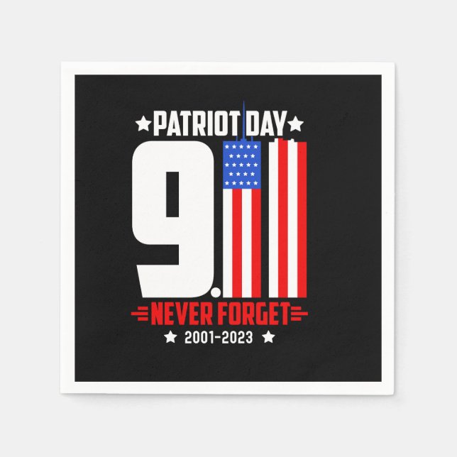 Vector patriot day 911 never forget t shirt design napkin (Front)