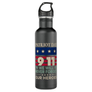 Vector patriot day 9 11 we will never forget our h 710 ml water bottle
