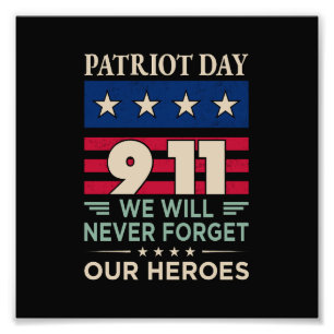 Vector patriot day 9 11 we will never forget our h photo print