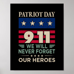 Vector patriot day 9 11 we will never forget our h poster