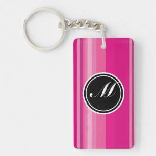 Vector Pink Gradient Striped Key Ring