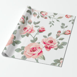 Vector Rose Pattern Wrapping Paper