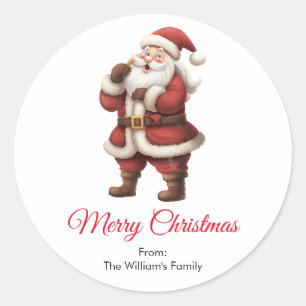 Vector Santa Claus Classic Round Sticker