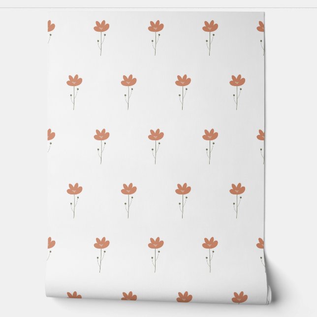 vector seamless botanical pattern with flowers in  wallpaper (Unrolling)