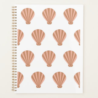 vector seamless pattern with sea shells. planner