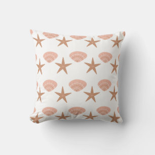 vector seamless pattern with sea stars and shells. cushion