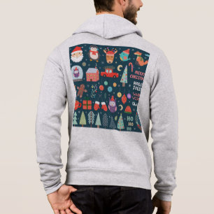 vector set cute christmas elements santa penguin hoodie