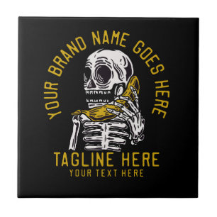 Vector skeleton call up a banana vintage t shirt d tile