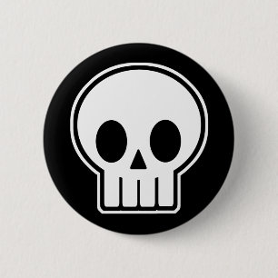 Vector Skull Halloween 6 Cm Round Badge
