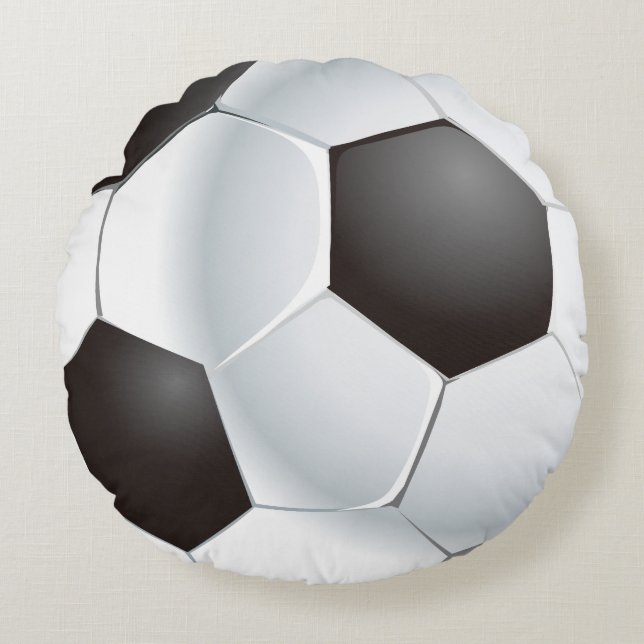 Vector Soccer Ball Round Cushion (Front)