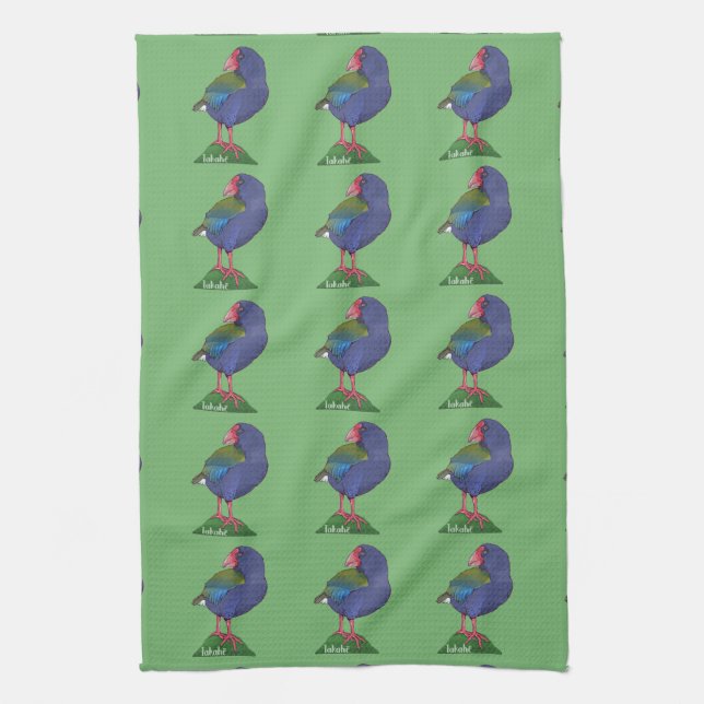 Vector takahe New Zealand Bird Tea Towel (Vertical)