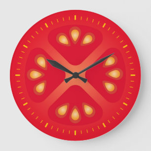 vector tomato slice wall clock