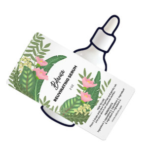 Vector Tropical Serum Dropper Bottle Labels