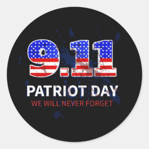 Vector usa patriot day classic round sticker