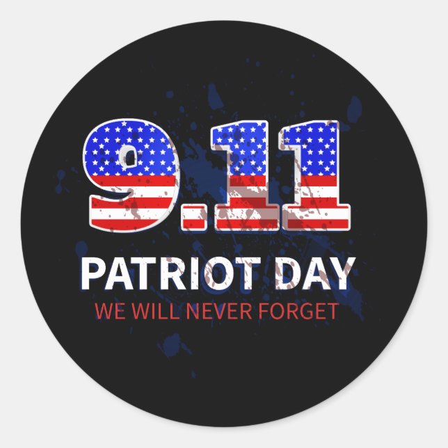 Vector usa patriot day classic round sticker (Front)