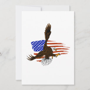 Vector vector american eagle against usa flag thank you card