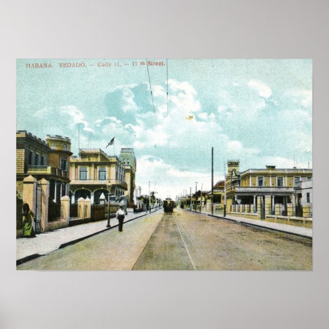 Vedado, Havana, Cuba Vintage Poster (Front)