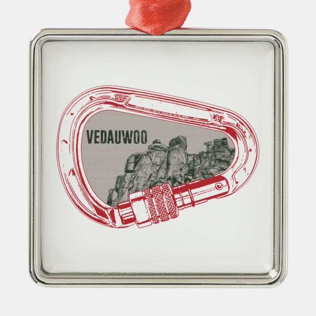 Vedauwoo Climbing Carabiner Metal Tree Decoration (Front)