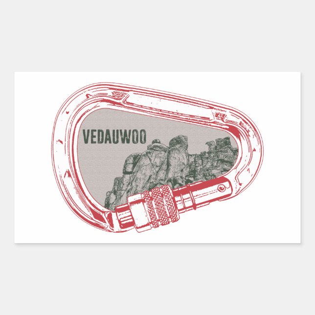 Vedauwoo Climbing Carabiner Rectangular Sticker (Front)