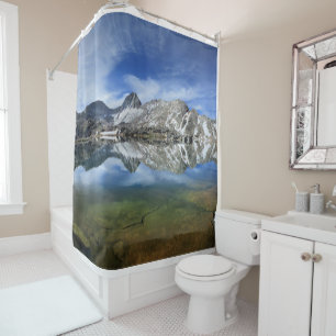 Vee Lake and Seven Gables Panorama 2 - Sierra Shower Curtain
