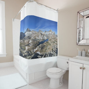 Vee Lake from High Above - Sierra Shower Curtain