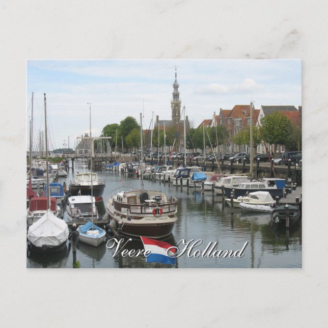 Veere old Harbour Zeeland Holland Postcard (Front)