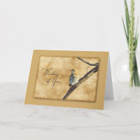 Veery on Branch - Thinking of You Card