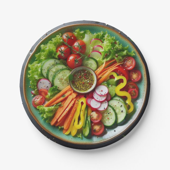Veg Salad Paper Plate (Front)