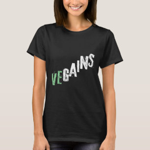 Vegains Gym Inspired Text Vegan Fitness T-Shirt
