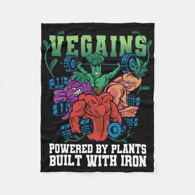 Vegains Powered  Fleece Blanket (Front)