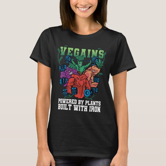 Vegains Powered  T-Shirt (Front)