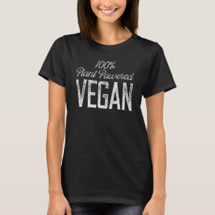 Vegan 100 Plant Powered Retro Look Vegan Vibes T-Shirt