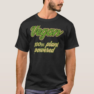 Vegan 100 Plant Powered Vintage Retro Look Font Co T-Shirt
