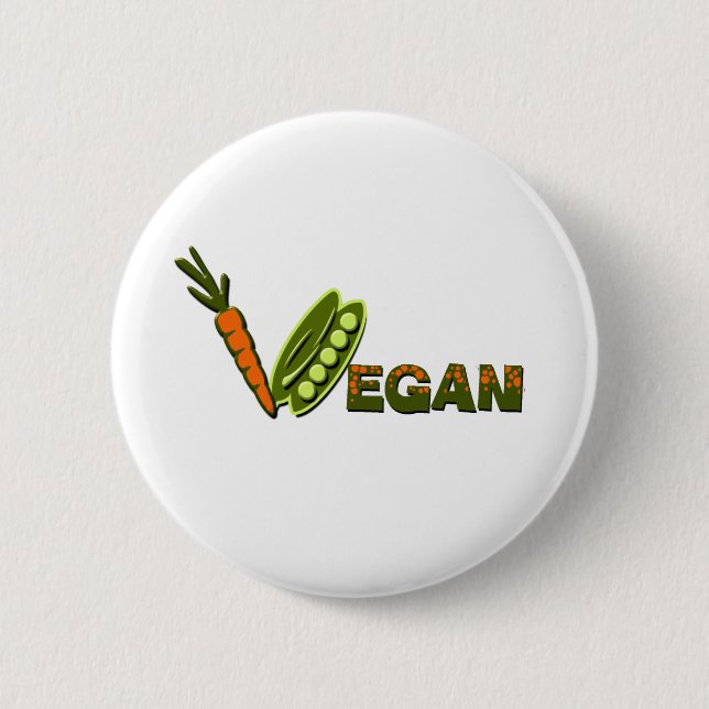 Vegan 2 6 cm round badge (Front)