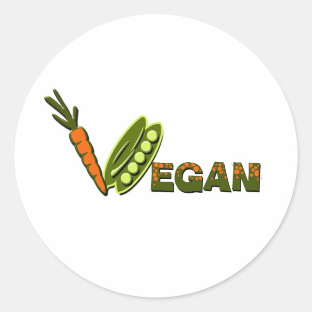 Vegan 2 classic round sticker (Front)