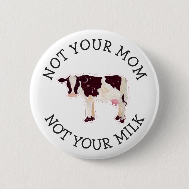 Vegan Activist | Not Your Milk Not Your Mom 6 Cm Round Badge (Front)