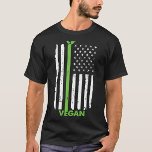 Vegan American Usa Flag Farming For Vegetarian Men T-Shirt