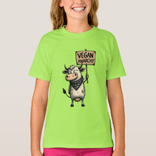 Vegan Anarchy – Rebel Cow Protest T-Shirt