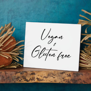 Vegan and Gluten Free Tabletop Plaque with Easel