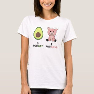 Vegan Animal Lover Eat Avocado Pigs Love T-Shirt