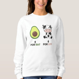 Vegan Animal Lover Vegan Avocado Food Cows Love Sweatshirt