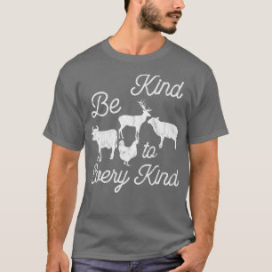 Vegan Animal Lover Vegetarian Vintage Be Kind To E T-Shirt